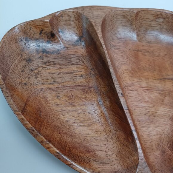 Alii Woods Honolulu Vintage Wood Tray Monkey Pod Wood 3 Sections - Picture 12 of 15